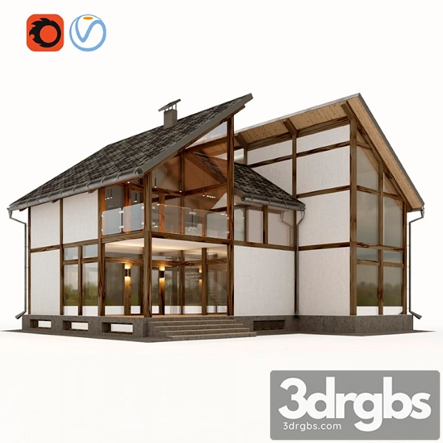 Building Modern Fachwerk 3dsmax Download - thumbnail 1