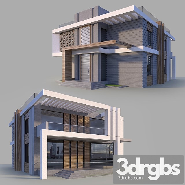 Building Modern Villa 2 3dsmax Download - thumbnail 1