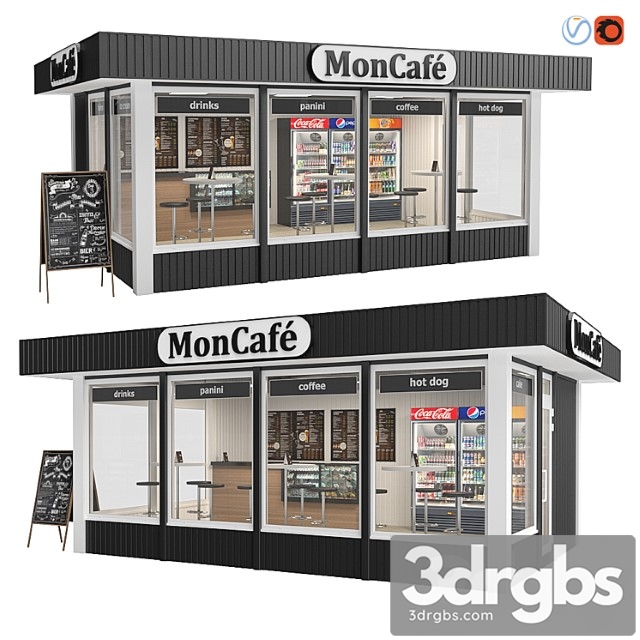 Building Moncafe 3dsmax Download - thumbnail 1