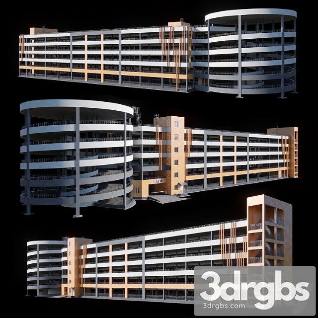 Building Multistorey Car Parking 3dsmax Download - thumbnail 1