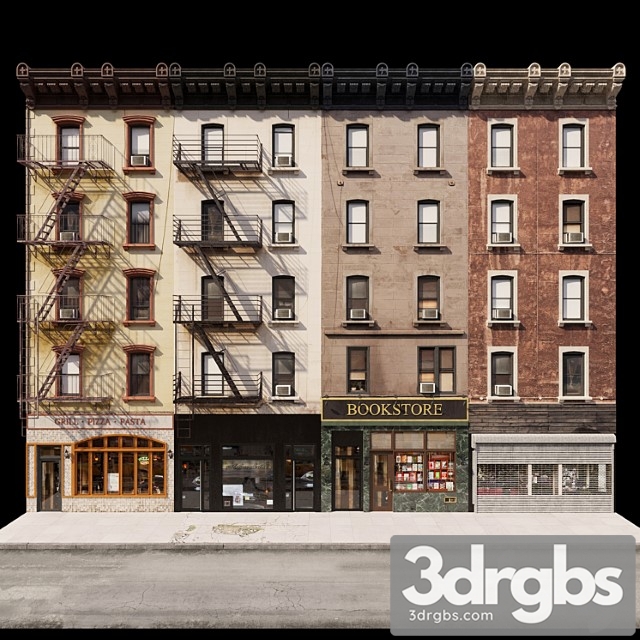 Building New York Facade 3dsmax Download - thumbnail 1