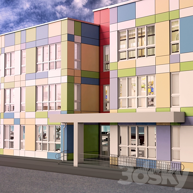 Building of pre-school educational institution 3DSMax File - thumbnail 2