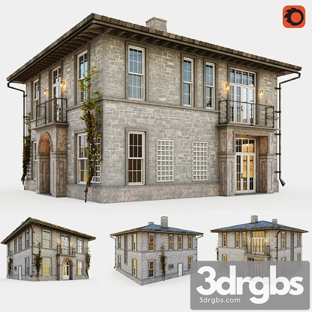 Building Vintage Cottage In Provence Style 3dsmax Download - thumbnail 1