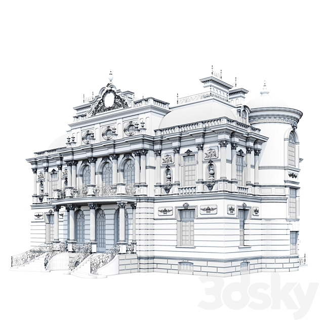 Classic facade. 3DSMax File - thumbnail 3