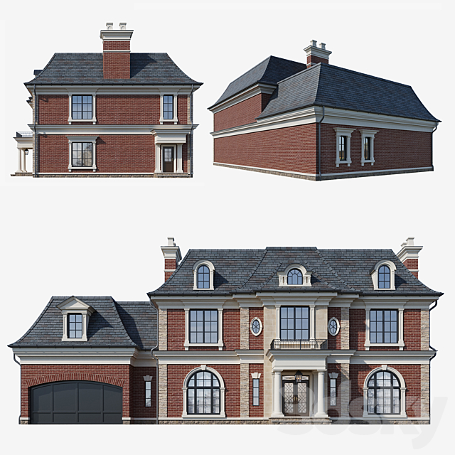 Classic house 2 3DS Max Model - thumbnail 4