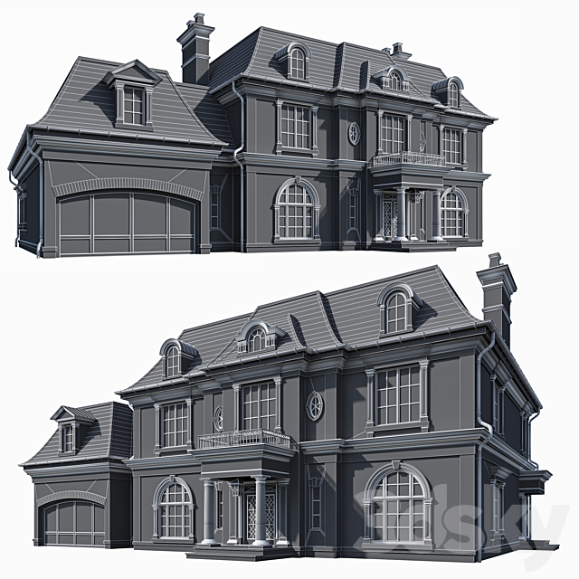 Classic house 2 3DS Max Model - thumbnail 5