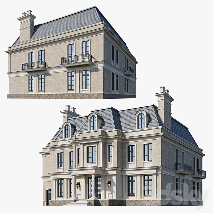 Classic house 3 3DS Max - thumbnail 2