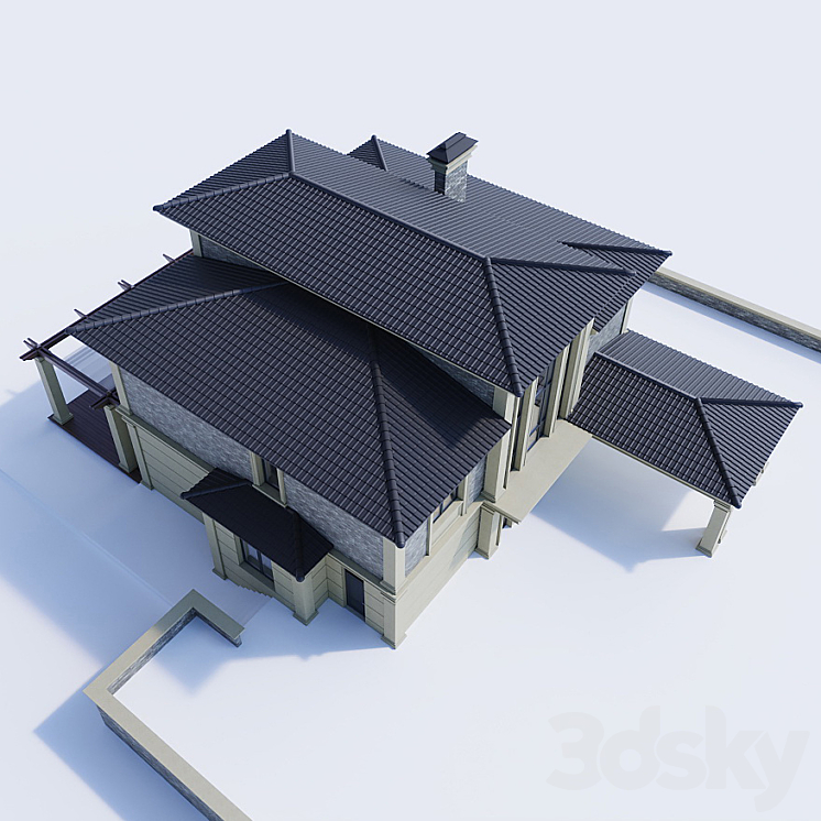 Classic house 3DS Max - thumbnail 2