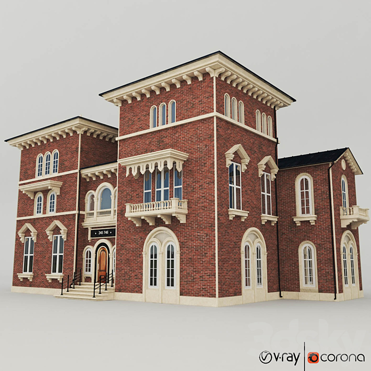 Classic House 3DS Max - thumbnail 2