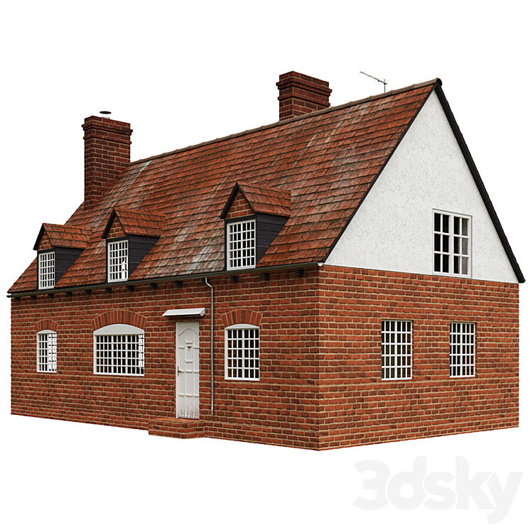 Classic house in the England style 3DS Max - thumbnail 1