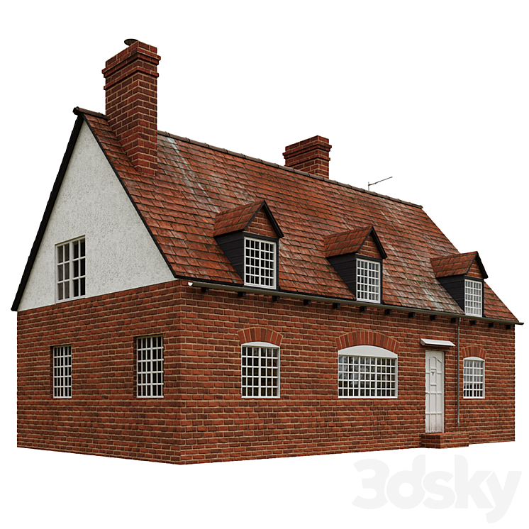 Classic house in the England style 3DS Max - thumbnail 2