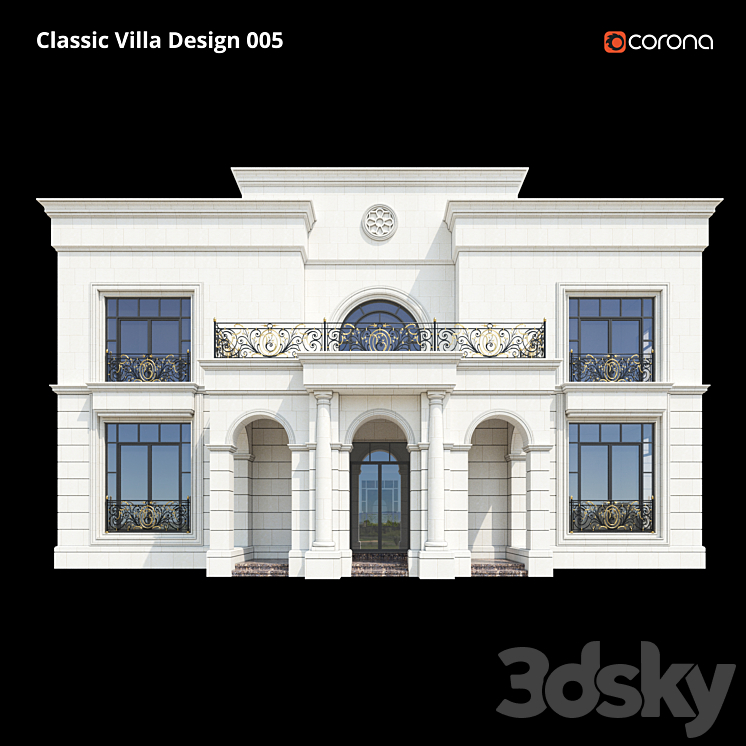 Classic Villa Design 005 3DS Max - thumbnail 2