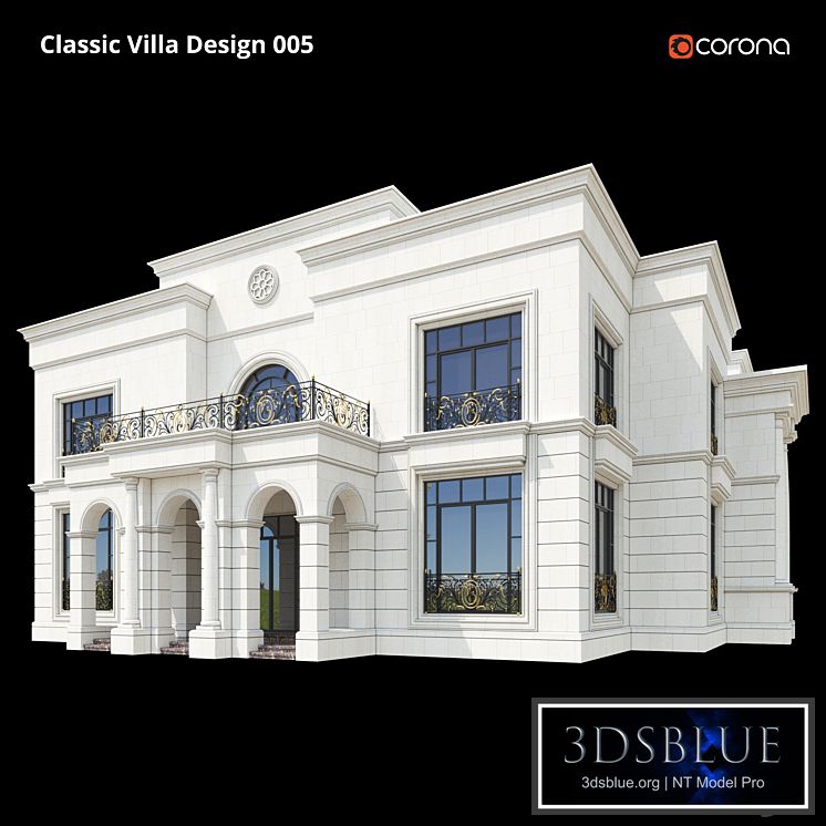 Classic Villa Design 005 3DS Max - thumbnail 3