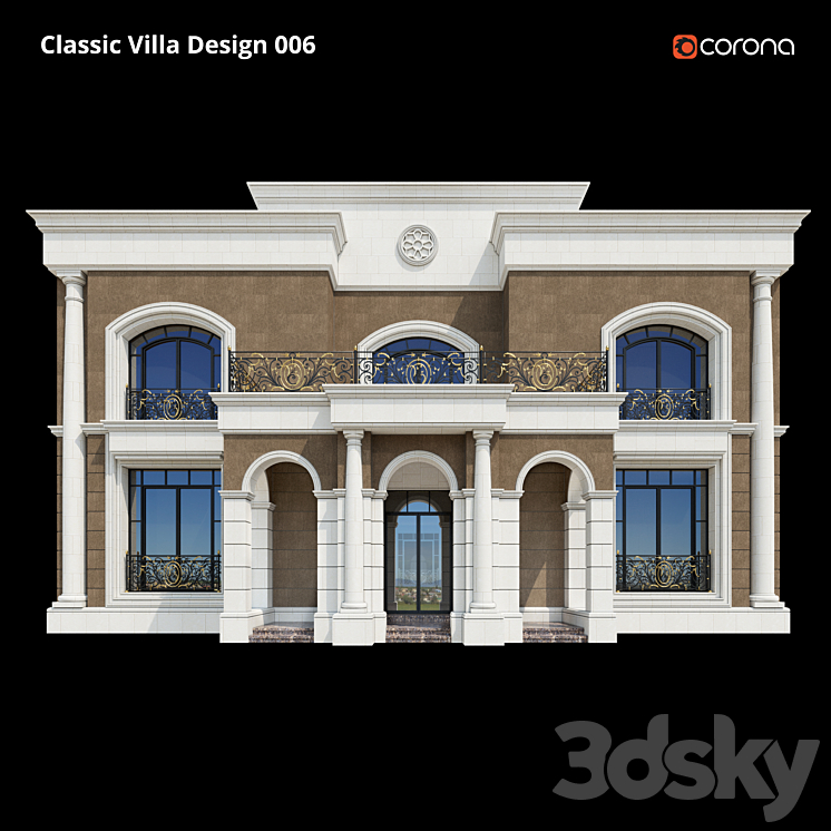 Classic Villa Design 006 3DS Max - thumbnail 2