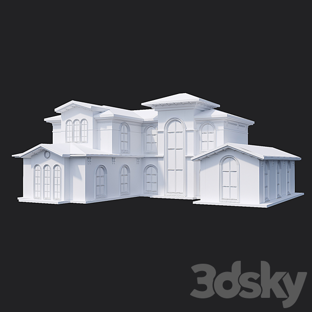 classical house 3DS Max Model - thumbnail 7