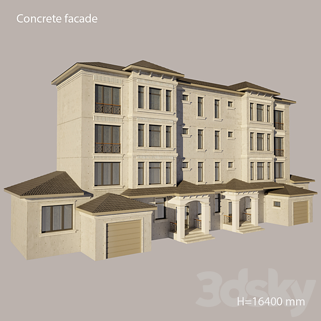 Concrete Facade 3ds Max - thumbnail 1