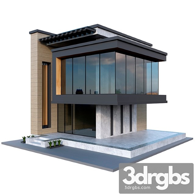 Concrete House 06 3dsmax Download - thumbnail 1