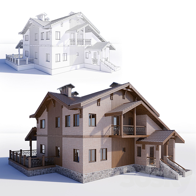 Cottage 3DS Max Model - thumbnail 1