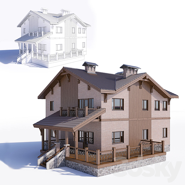 Cottage 3DS Max Model - thumbnail 2