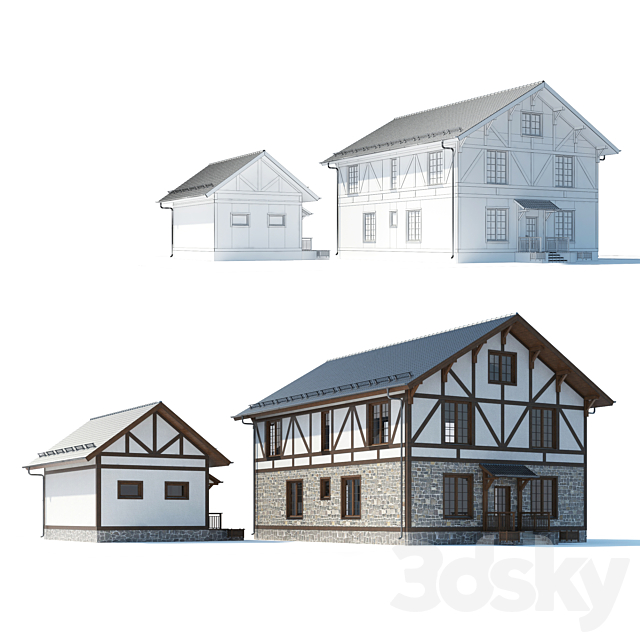 Cottage 3DS Max Model - thumbnail 2