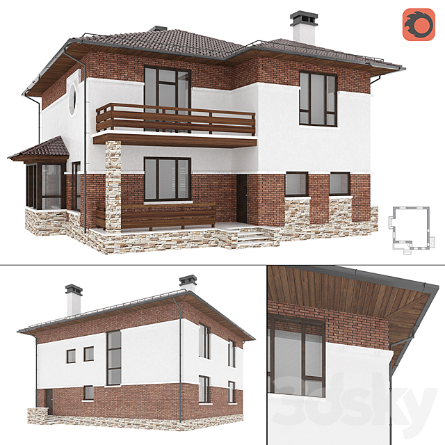 Cottage 72-78 3DSMax File - thumbnail 1