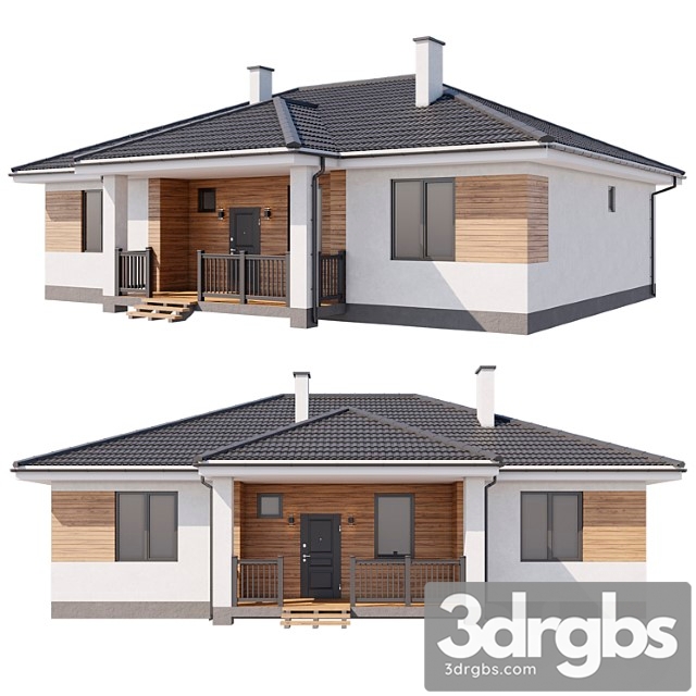 Country House 120 Sq M 2 3dsmax Download - thumbnail 1