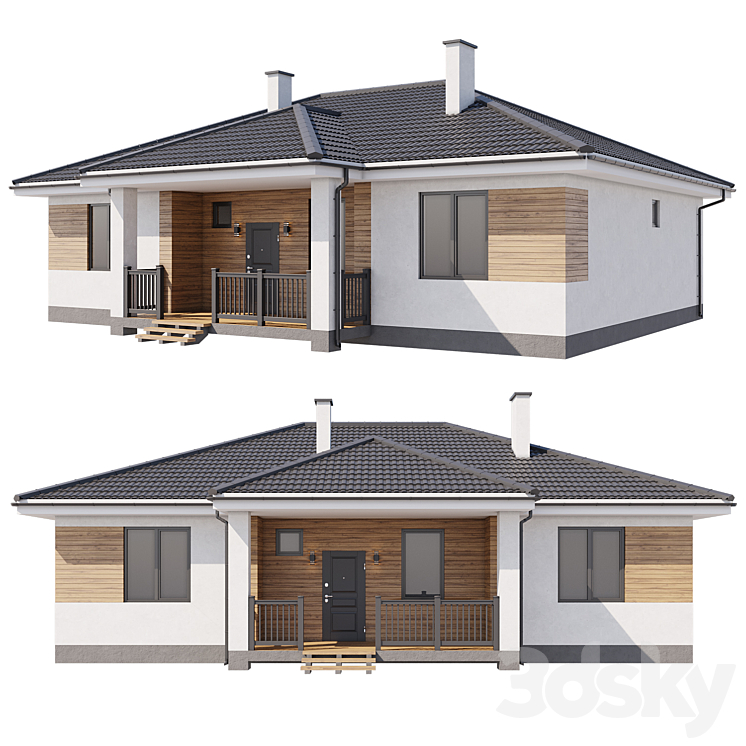 Country house 120 sq.m. 3DS Max - thumbnail 1