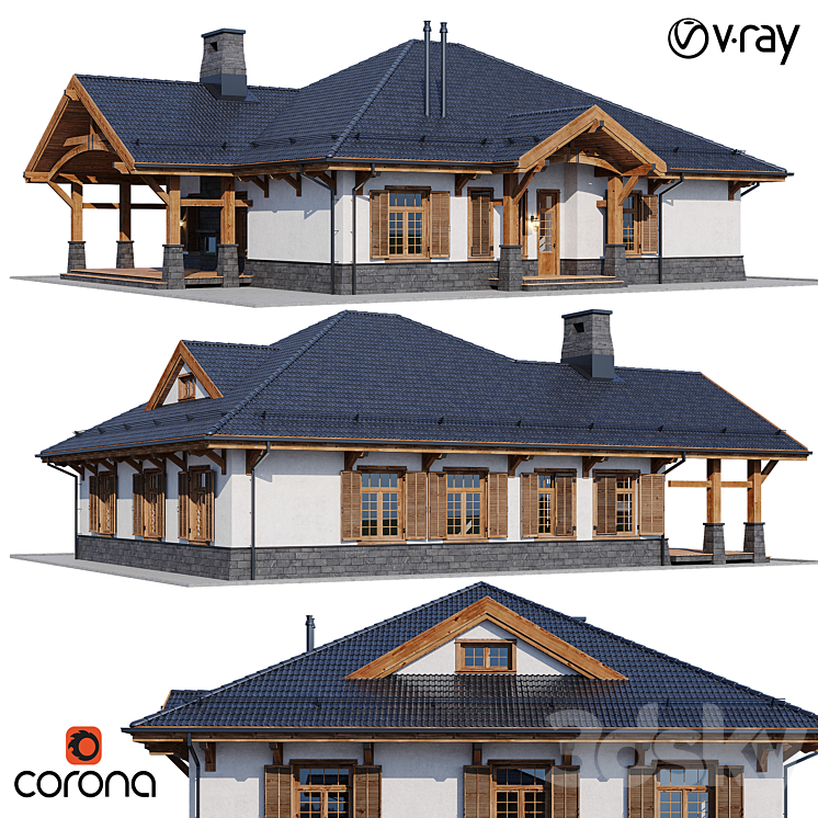 country house 4 3DS Max - thumbnail 1