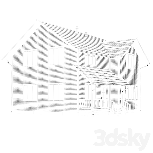 Country houses. 4 3DS Max Model - thumbnail 2