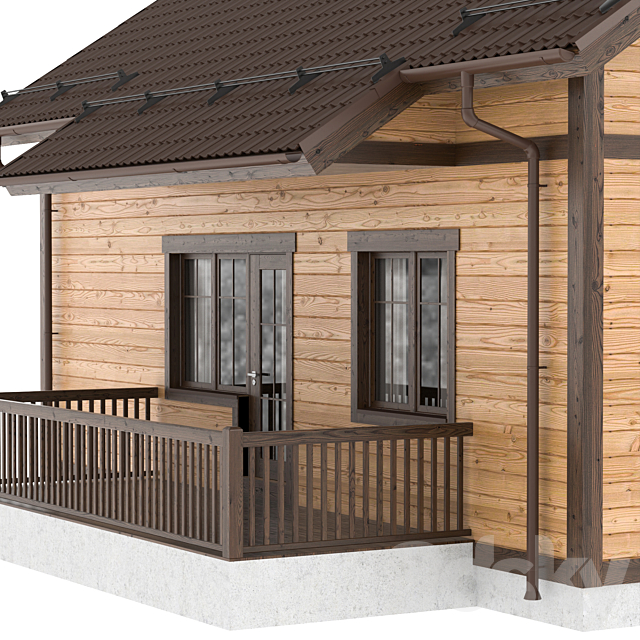 Country wooden house 3DS Max Model - thumbnail 3