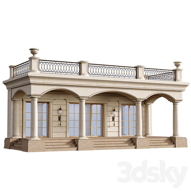 Entrance to the house Porch 3DS Max Model - thumbnail 3