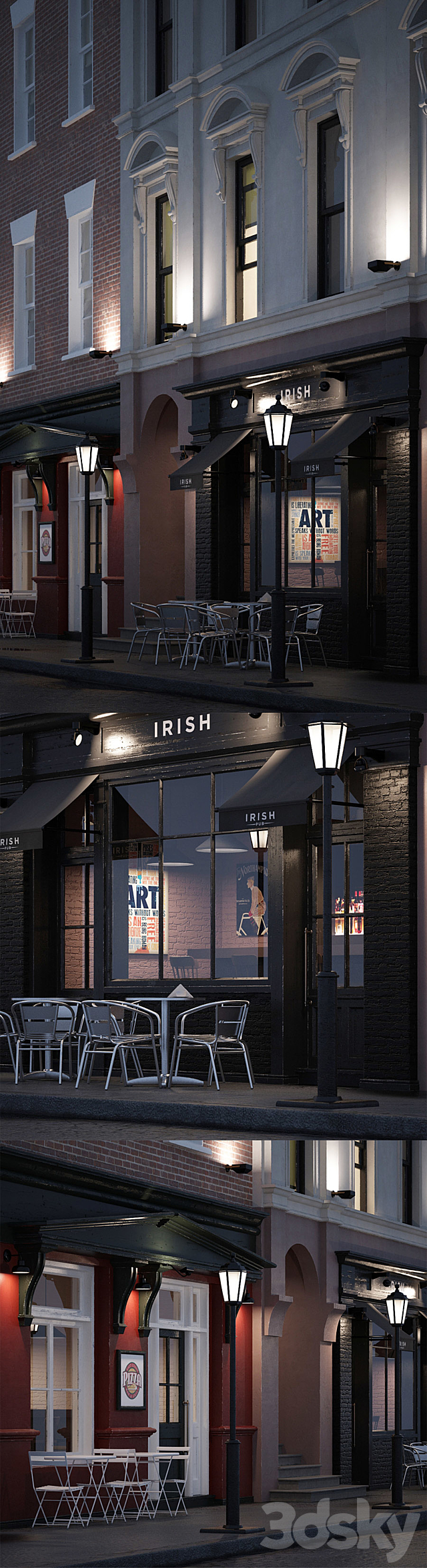 Evening facade for the background 3DSMax File - thumbnail 2