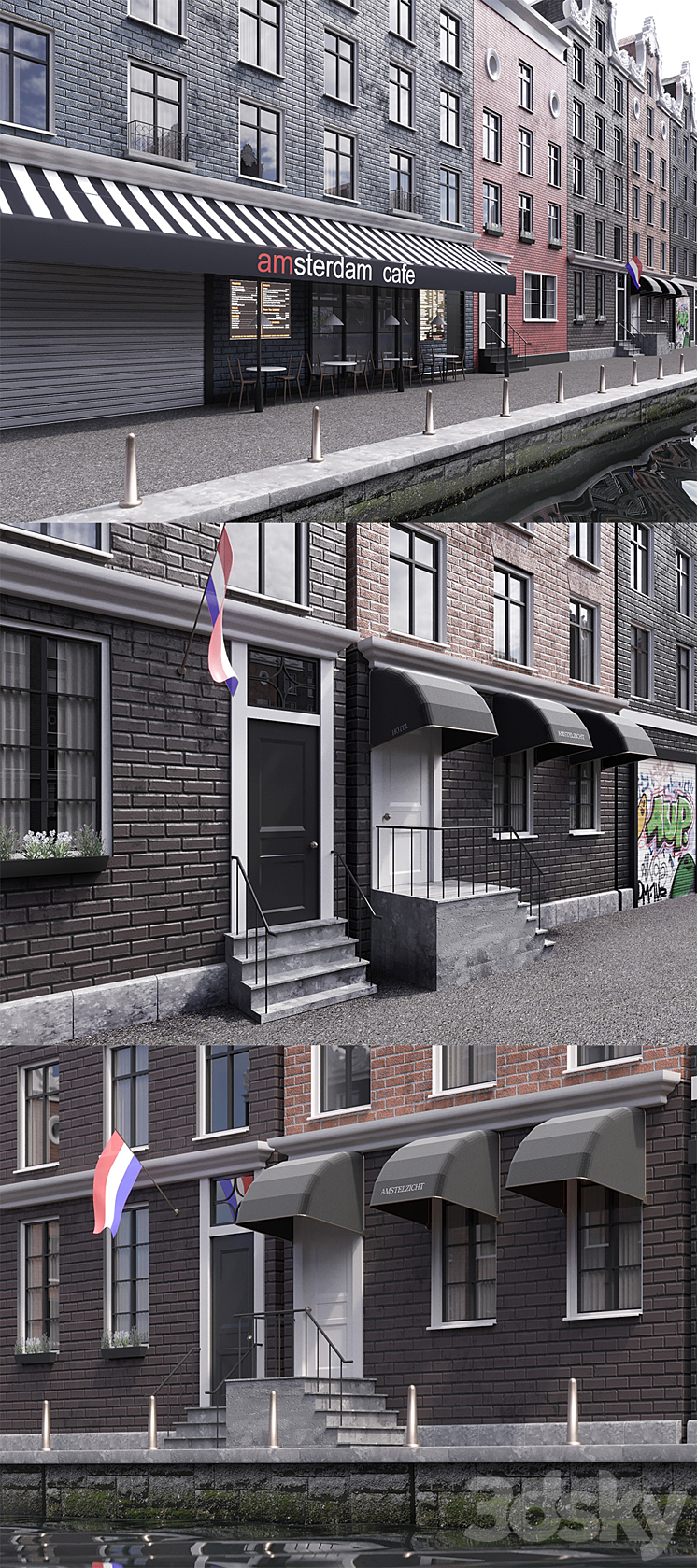 Facade Amsterdam 3DS Max - thumbnail 2