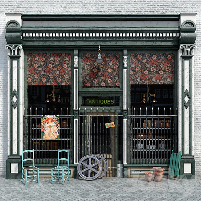 Facade Antique shop 3ds Max - thumbnail 1