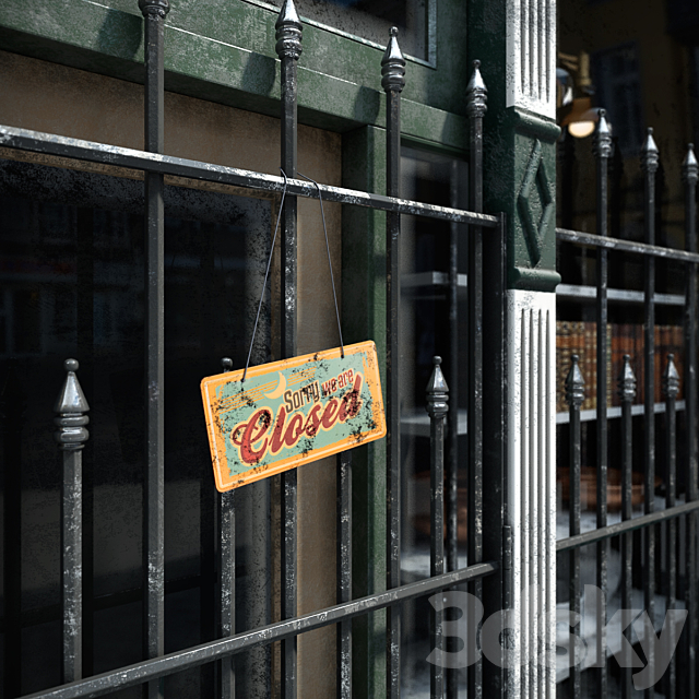 Facade Antique shop 3ds Max - thumbnail 2