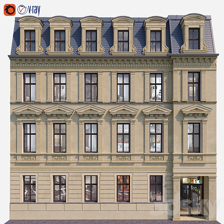 Facade for background 8 3DS Max - thumbnail 1