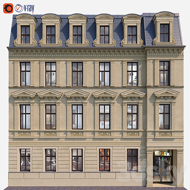 Facade for background 8 3DSMax File - thumbnail 1