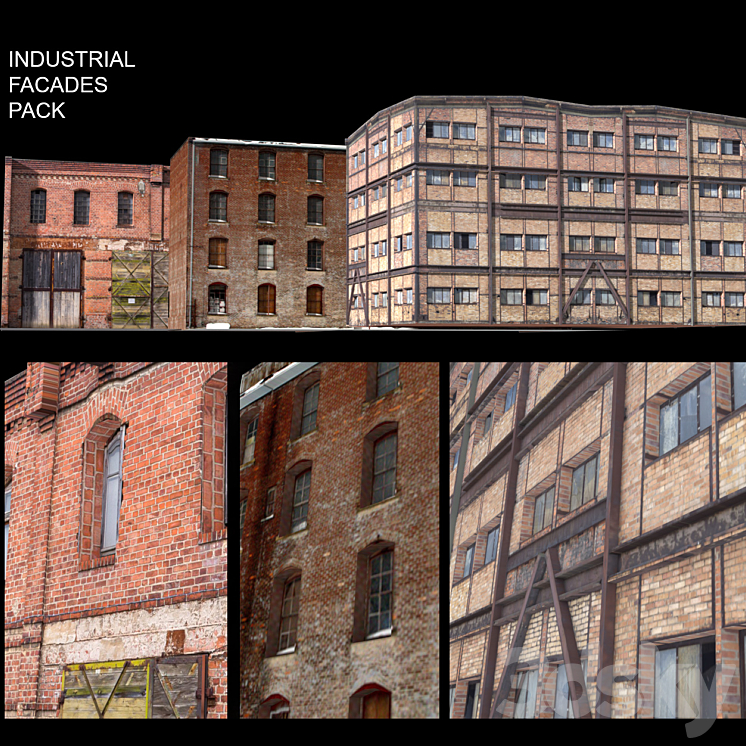 Facade for background vol.5 Industrial area 3DS Max - thumbnail 1