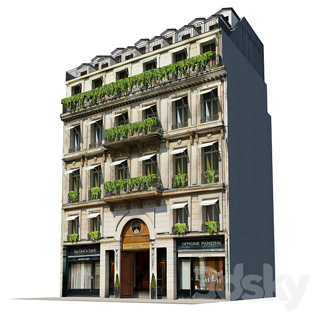 Facade for background Vol: 7 Classic Hotel 3DSMax File - thumbnail 1