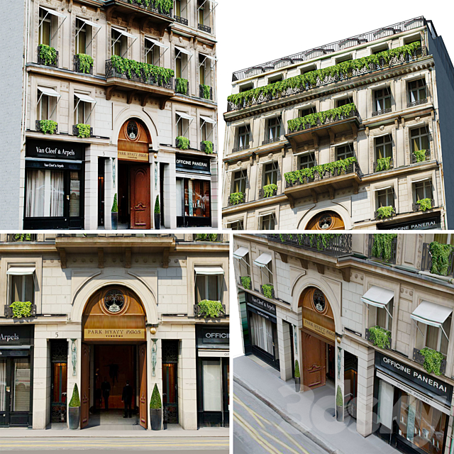 Facade for background Vol: 7 Classic Hotel 3DSMax File - thumbnail 3