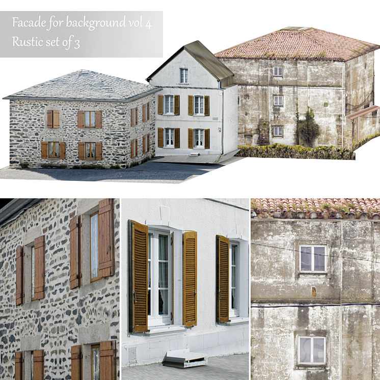 Facade for the background vol.4 Picturesque village 1 3DS Max - thumbnail 1