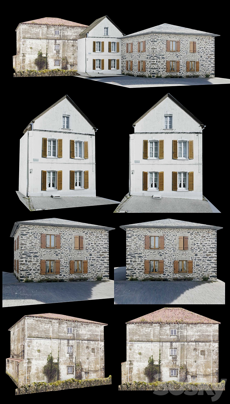 Facade for the background vol.4 Picturesque village 1 3DS Max - thumbnail 2