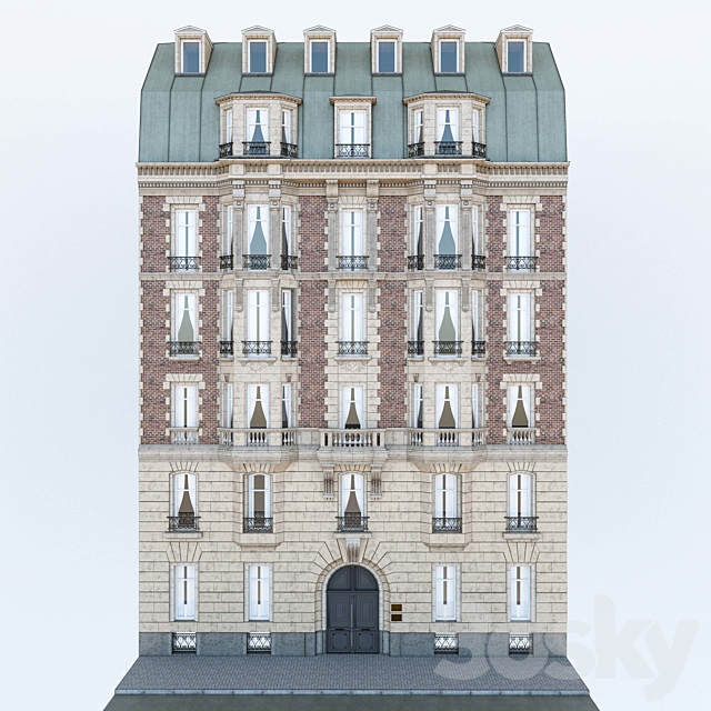 Facade French building 3ds Max - thumbnail 1