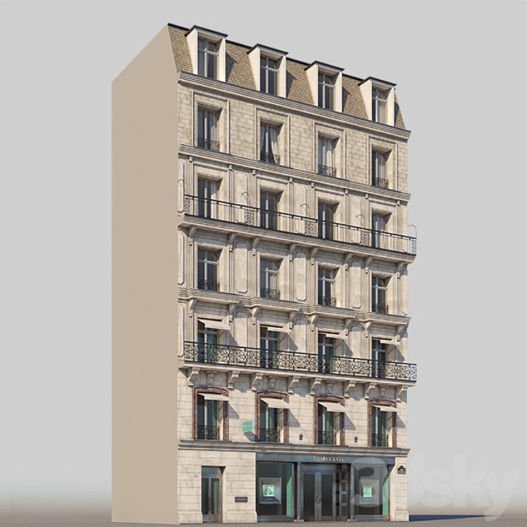 Facade les Champs 3DS Max - thumbnail 1