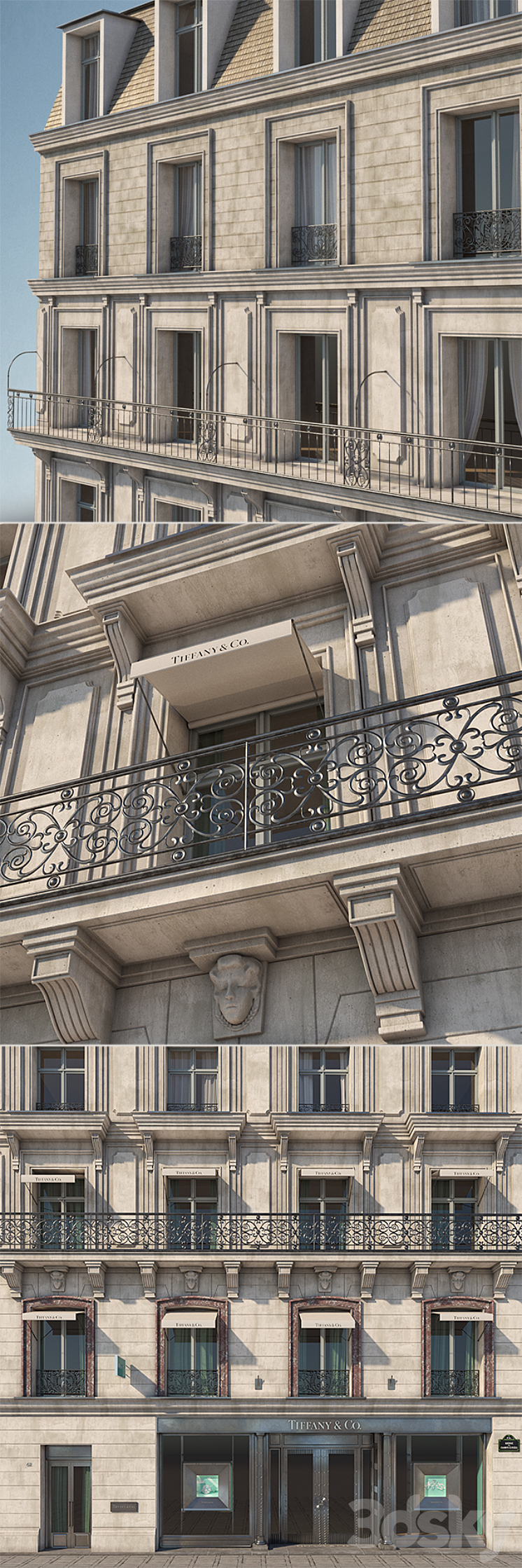 Facade les Champs 3DS Max - thumbnail 2