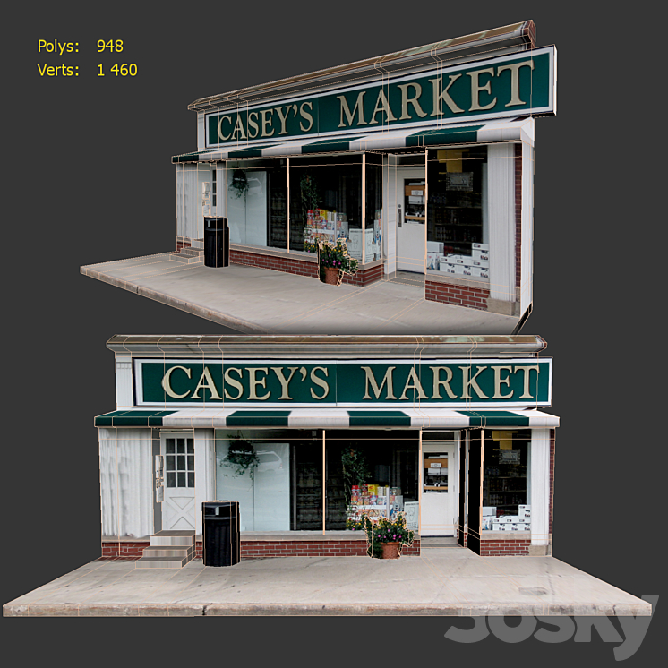 Facade_9 Small Market 3DS Max - thumbnail 2