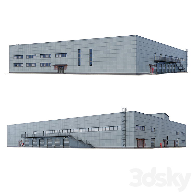 factory building V4 3DS Max Model - thumbnail 1