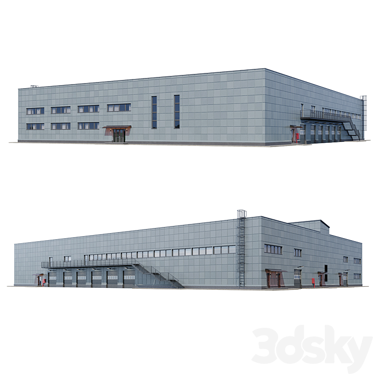 factory building V4 3DS Max - thumbnail 1