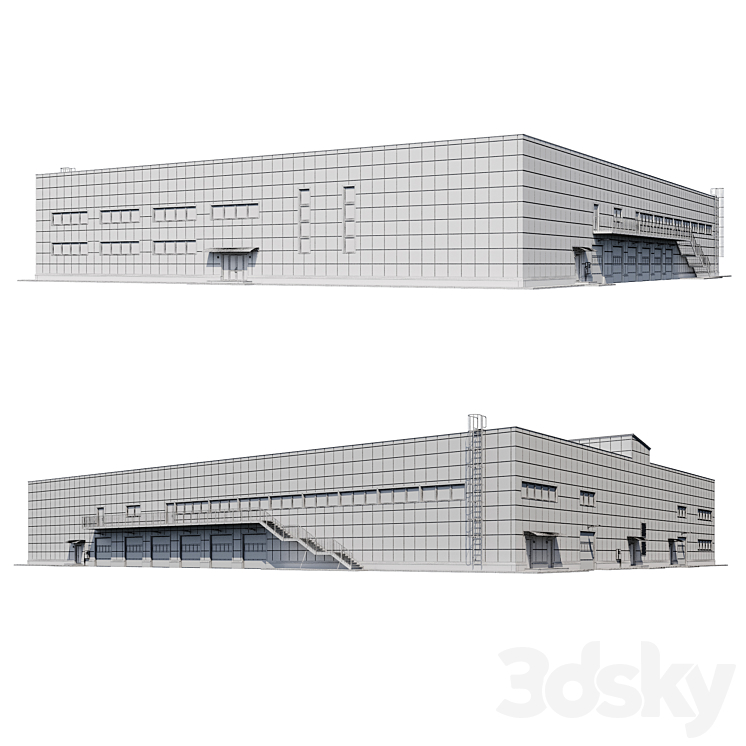 factory building V4 3DS Max - thumbnail 2