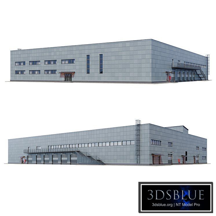 factory building V4 3DS Max - thumbnail 3